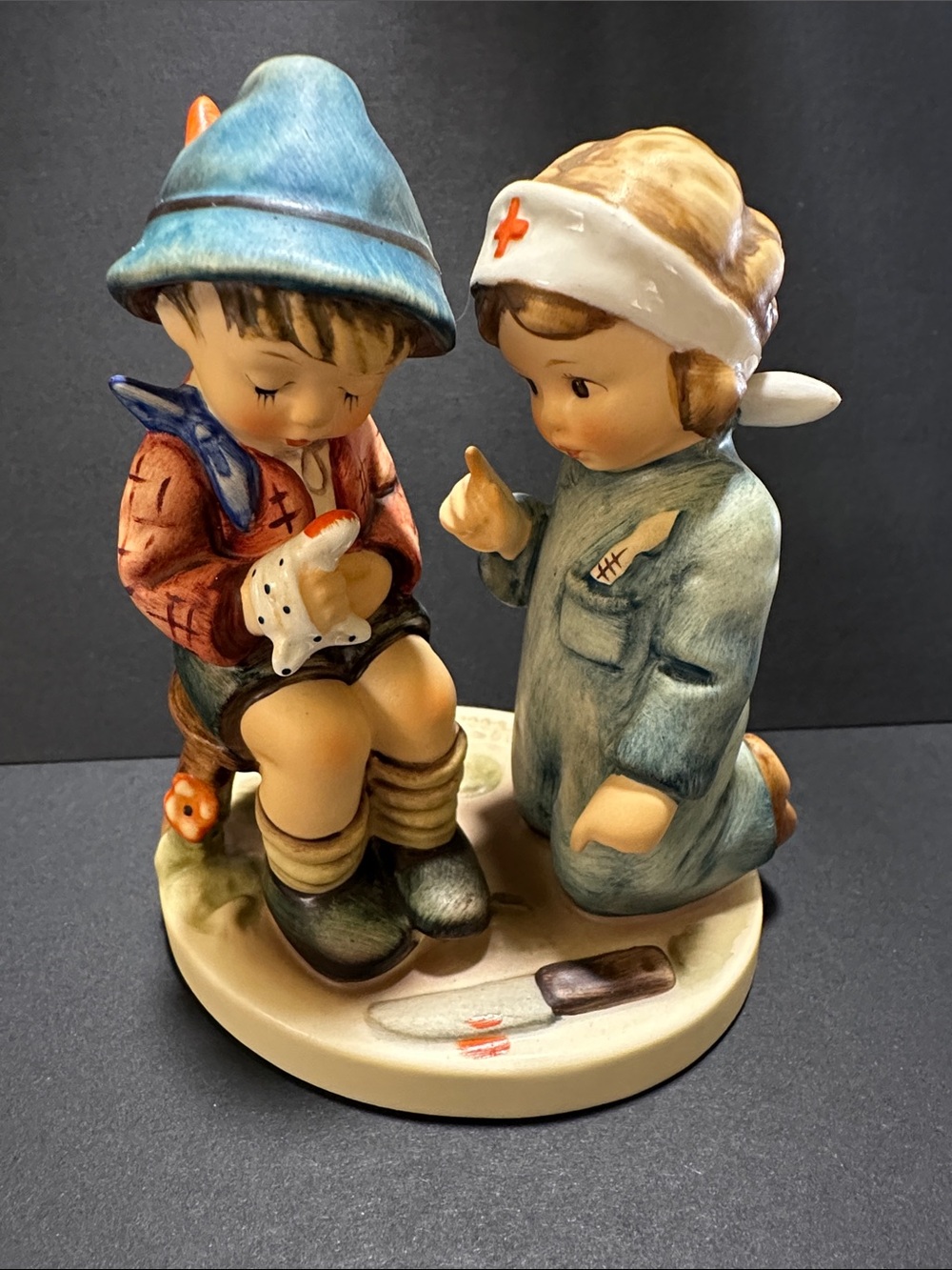 Goebel Hummel Nurse and Boy Porcelain Figurine Hand Painted 1992 Multicolor #376